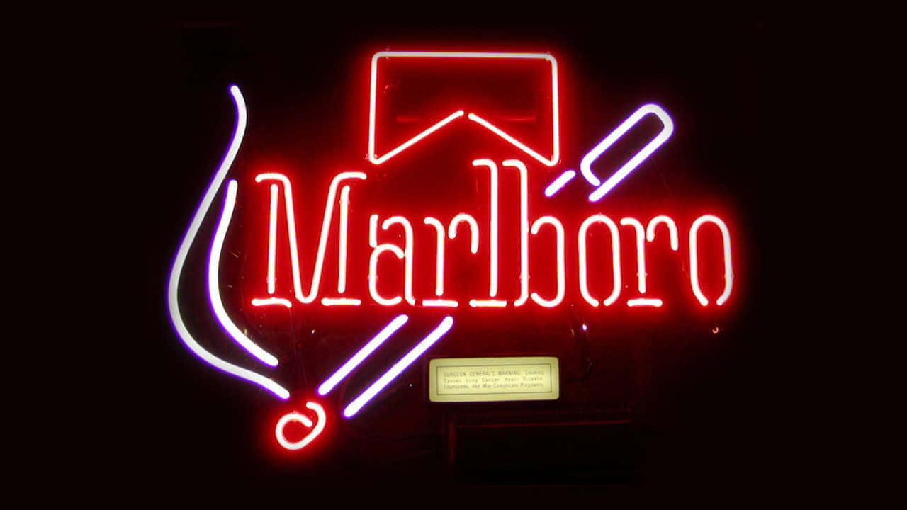 Neon Smoking Cigarette Sign Picture