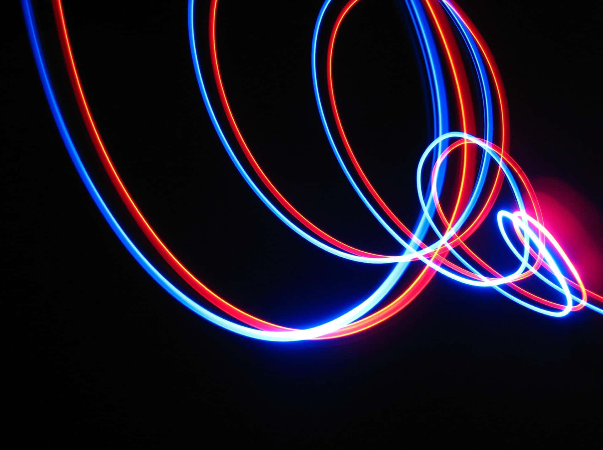 Imagemabstrata De Espiral Em Neon Vermelho E Azul