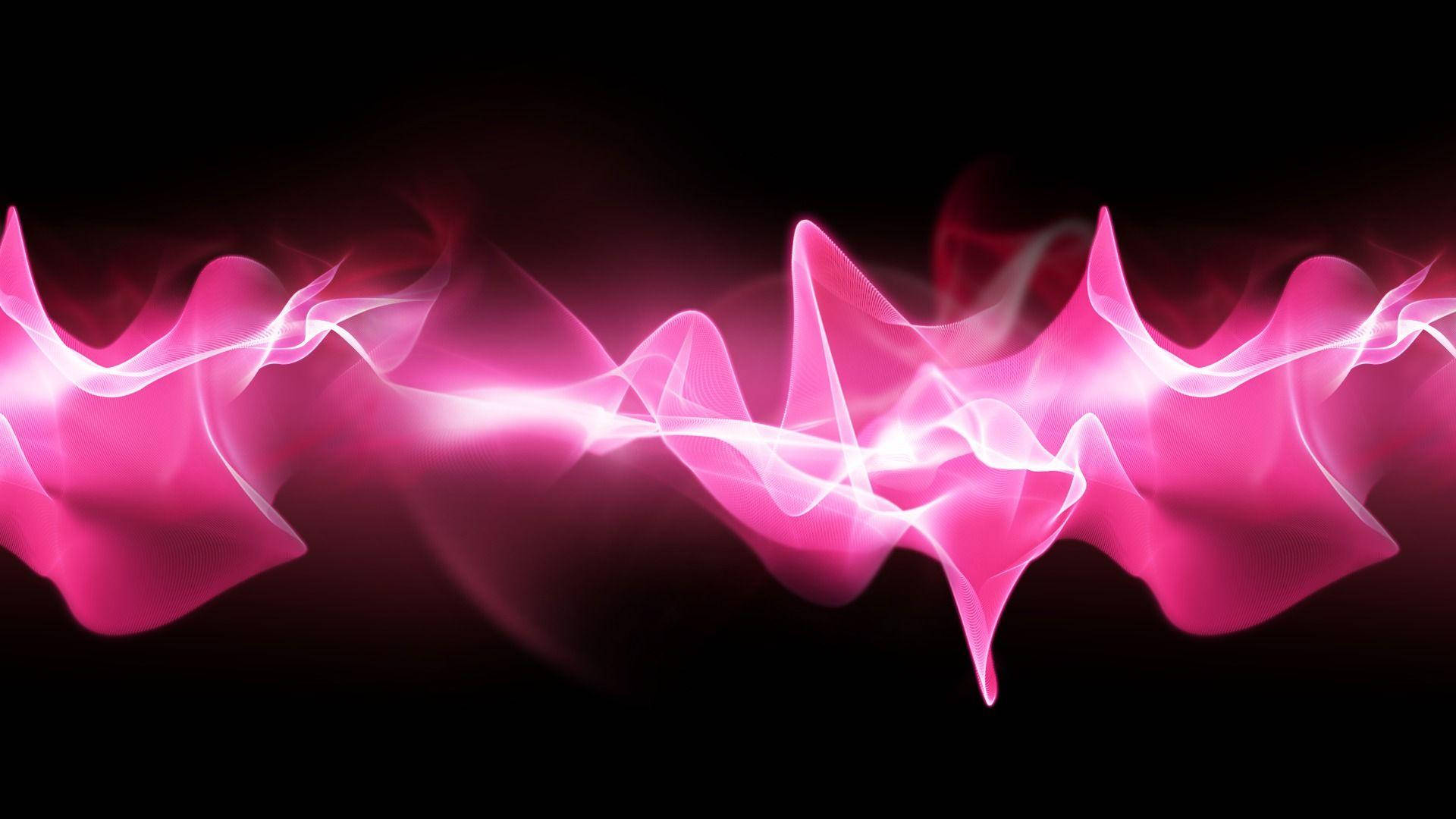 Neon Pink Abstract Waves Wallpaper