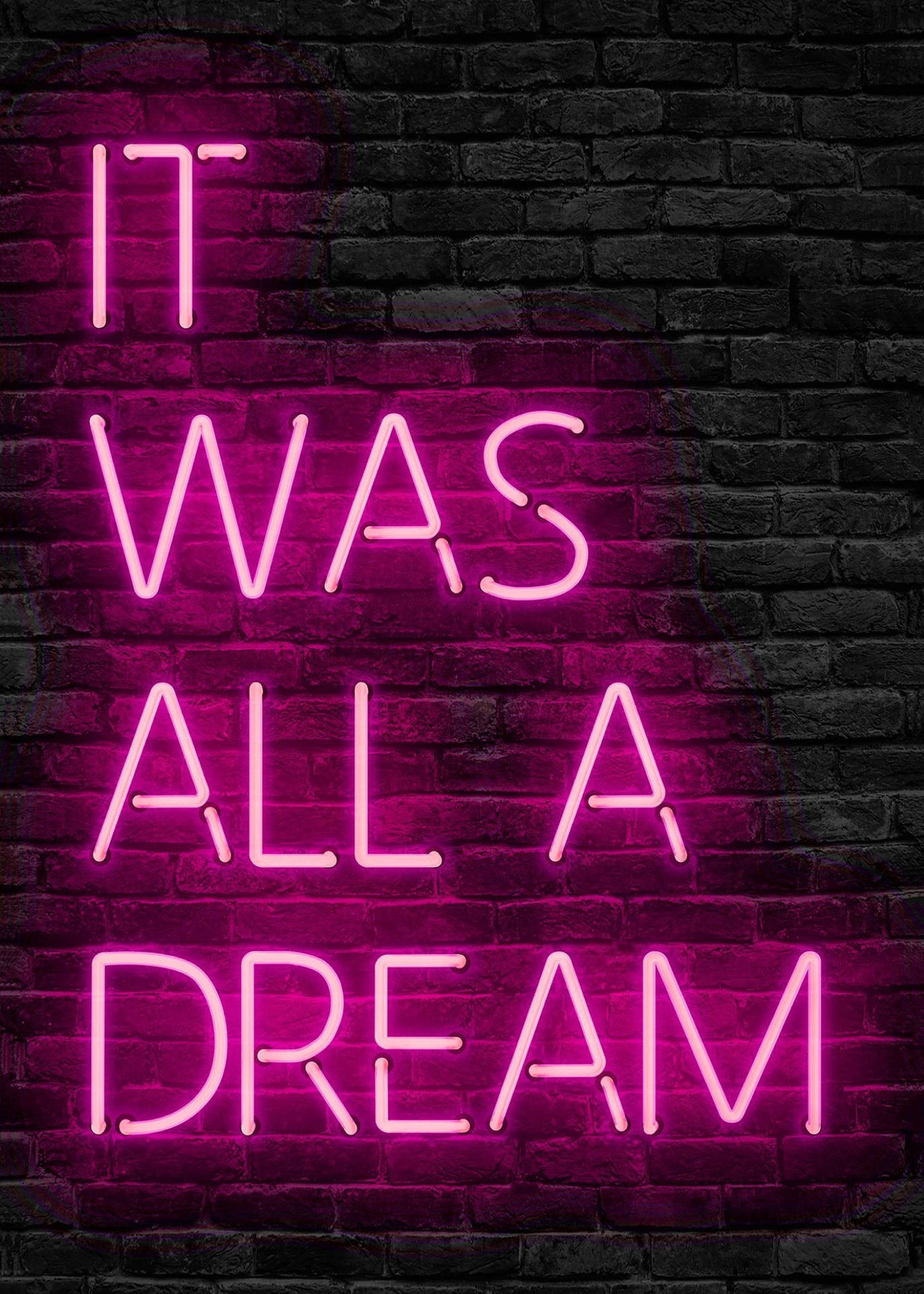 Neon Pink Aesthetic Dream Text Wallpaper