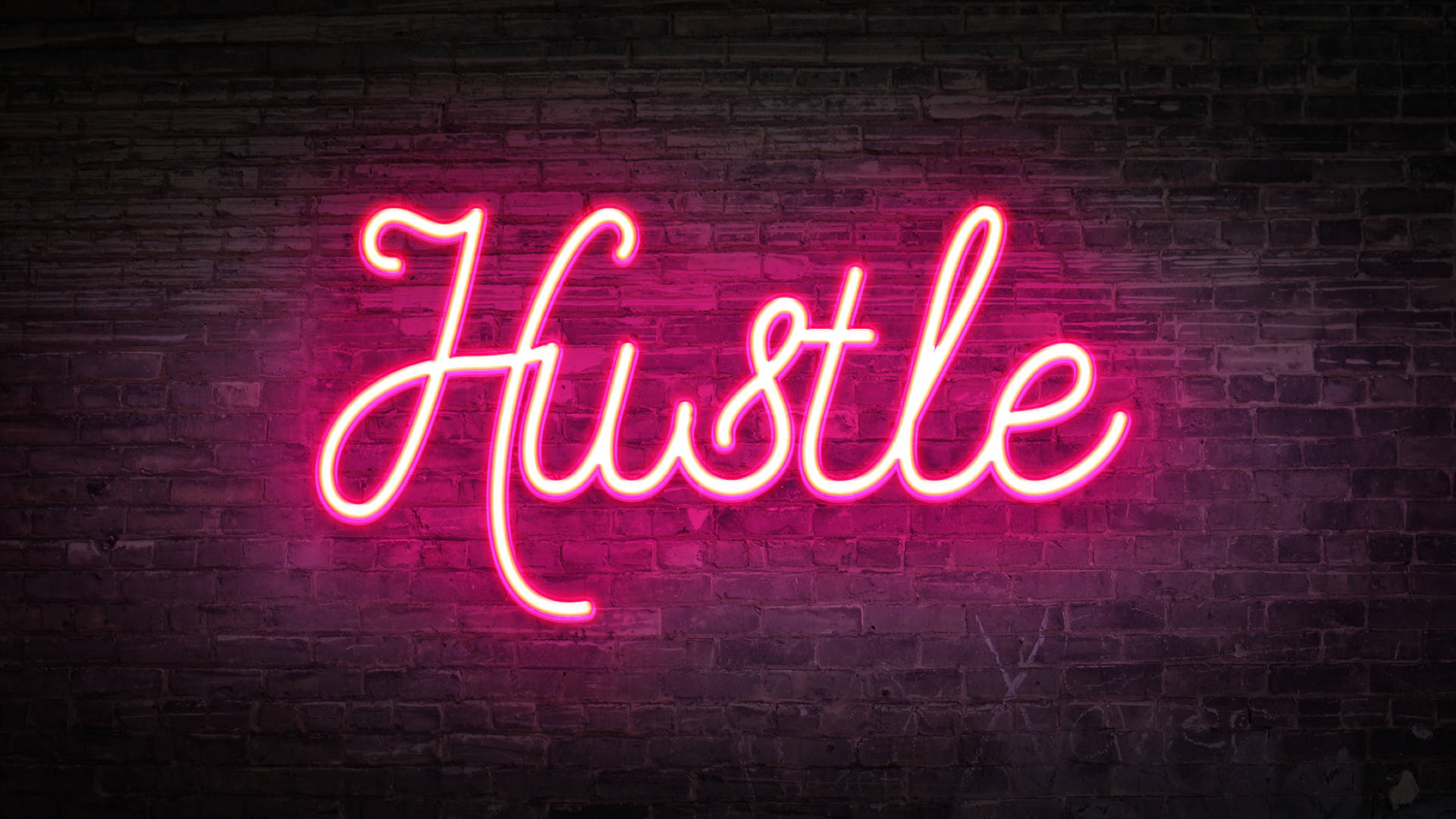Neonrosaestetisk 'hustle'-skylt. Wallpaper