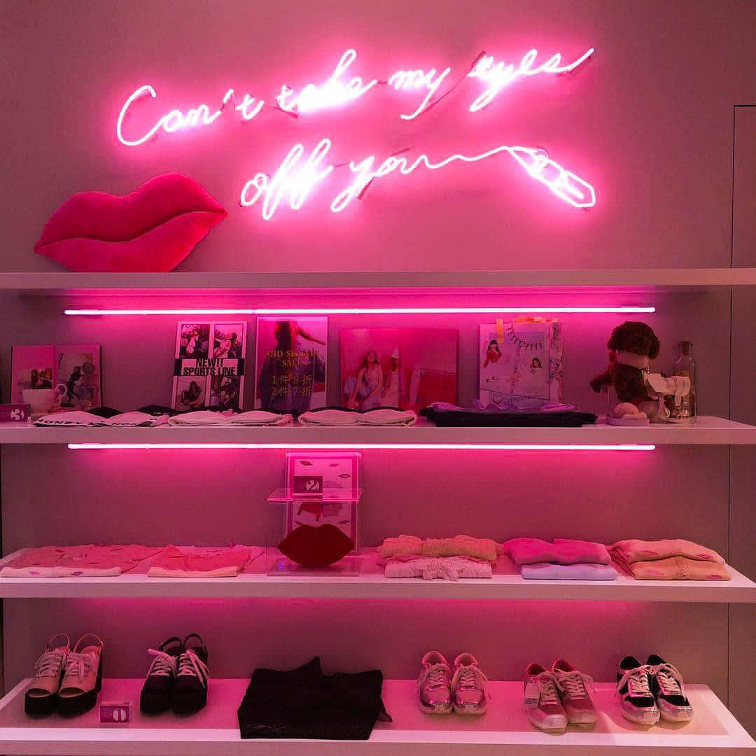 A Vibrant and Eye-Catching Neon Pink Aesthetic