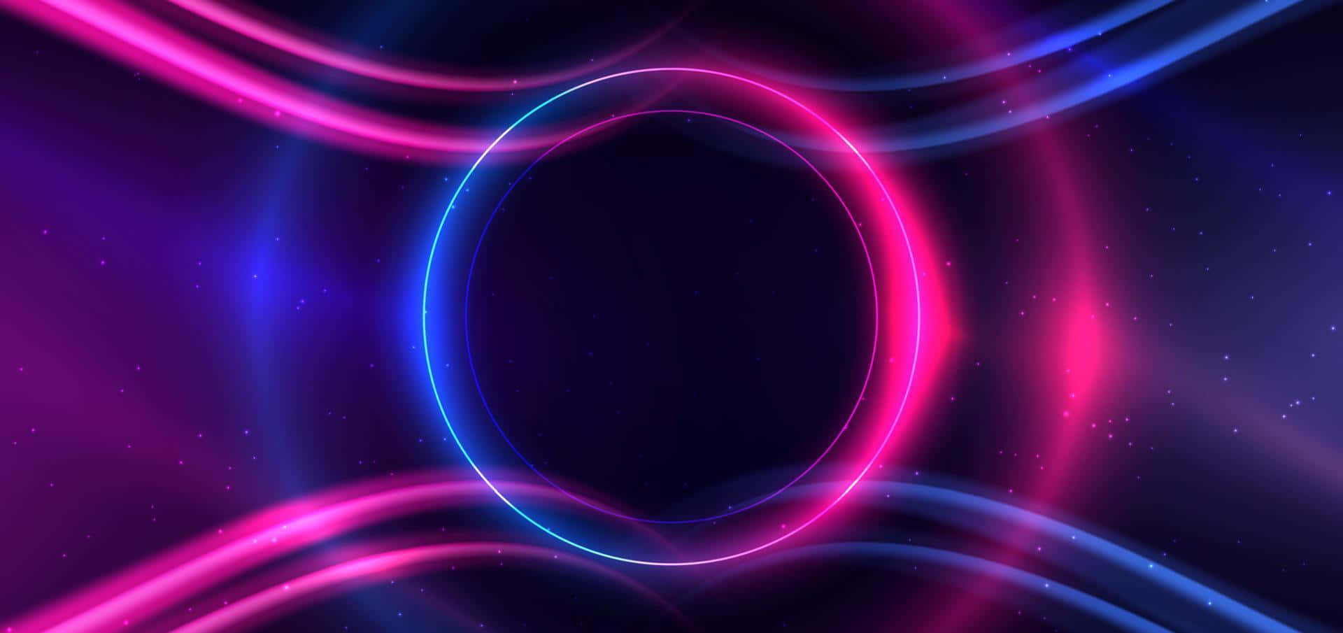 Radiant Blue and Pink Neon Glow Wallpaper