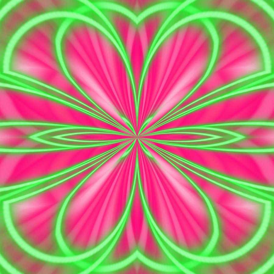 Neon Pink And Green Mirror Graphic Wallpaper