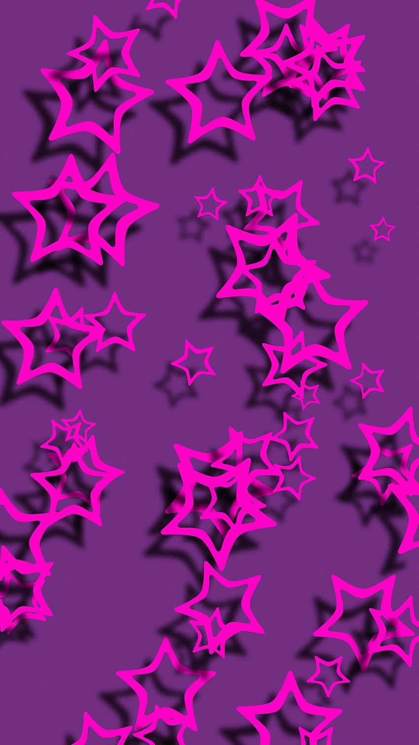 Estrelasfofas Em Rosa Neon E Roxo. Papel de Parede