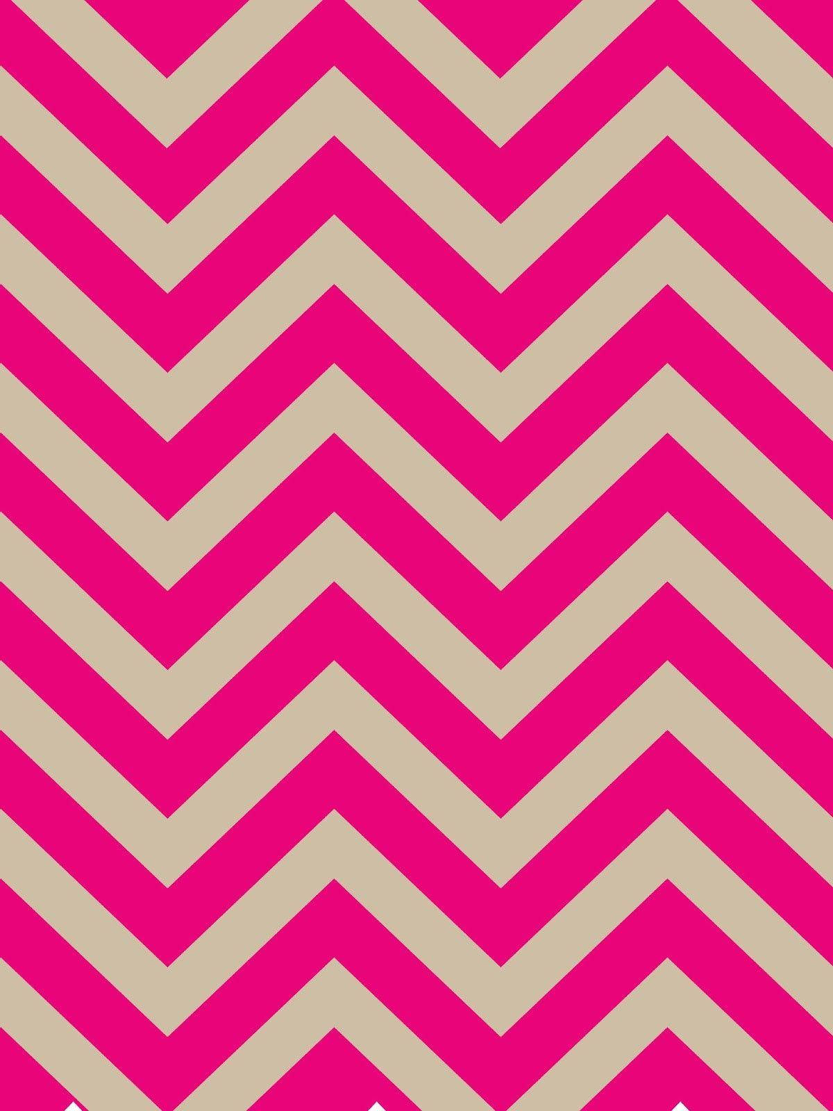 Neon Pink And White Chevron Pattern Wallpaper