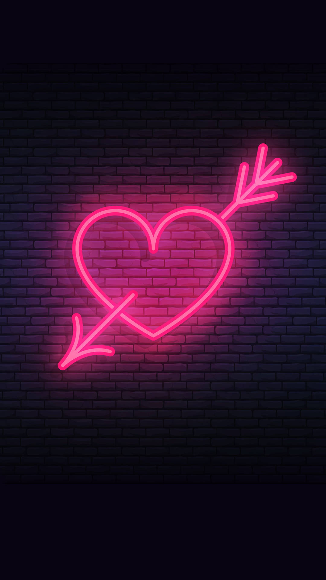Neon Pink Arrow Heart Wallpaper