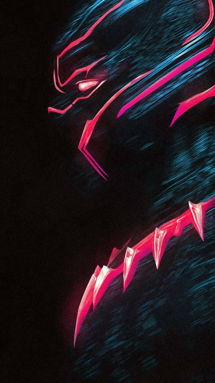 Neon Pink Black Panther Android Background