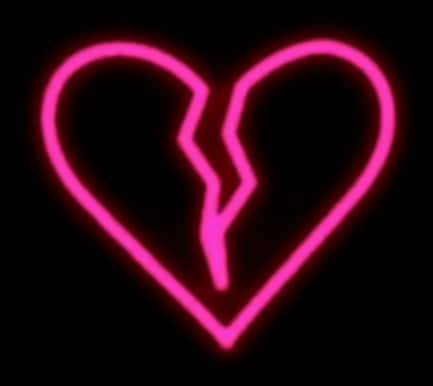 Neon Pink Broken Heart PNG