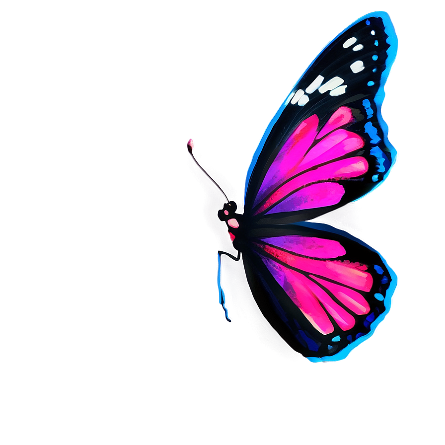 Neon Pink Butterfly Png 05232024 PNG