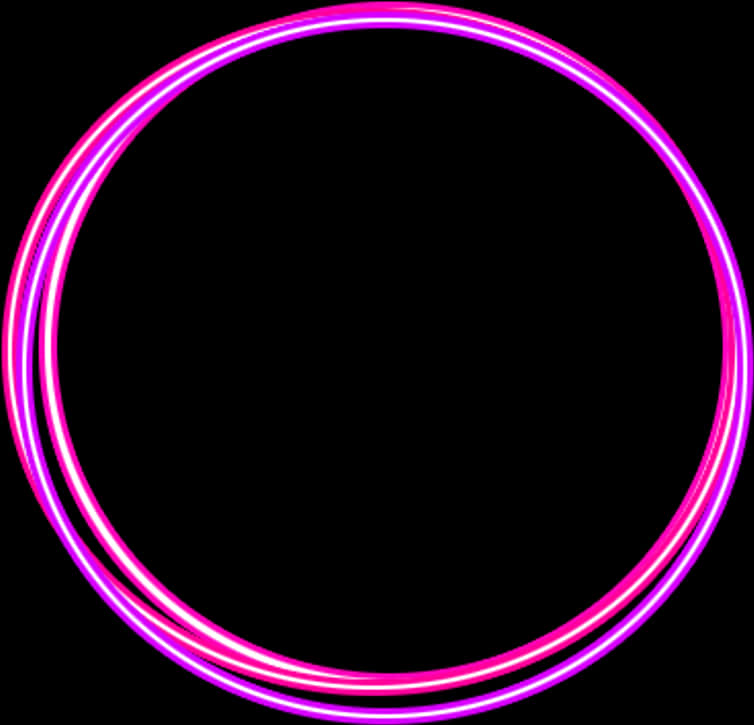 Neon Pink Circleson Black Background PNG