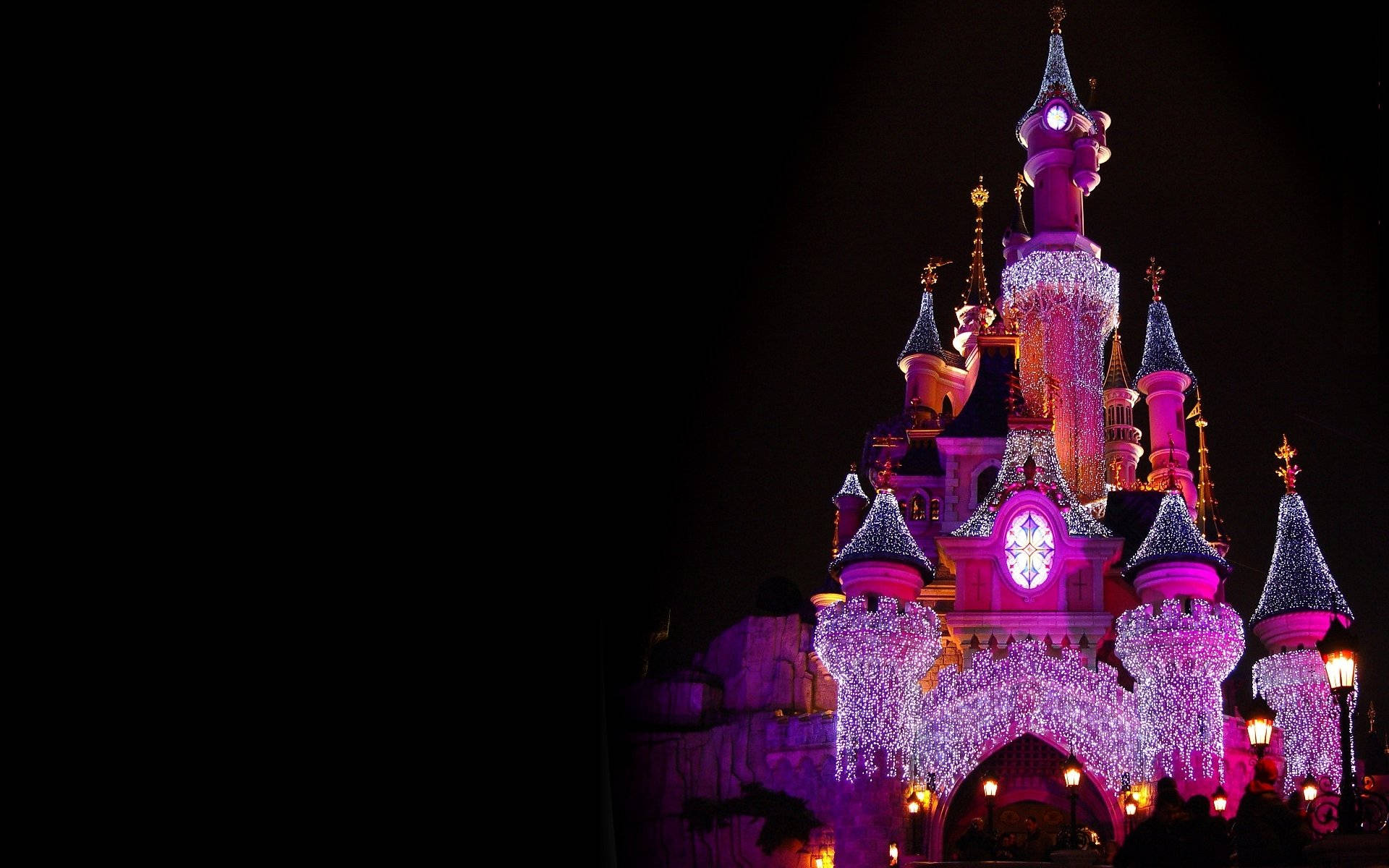 Neon Pink Disneyland Castle Wallpaper