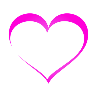 Neon Pink Heart Outline PNG