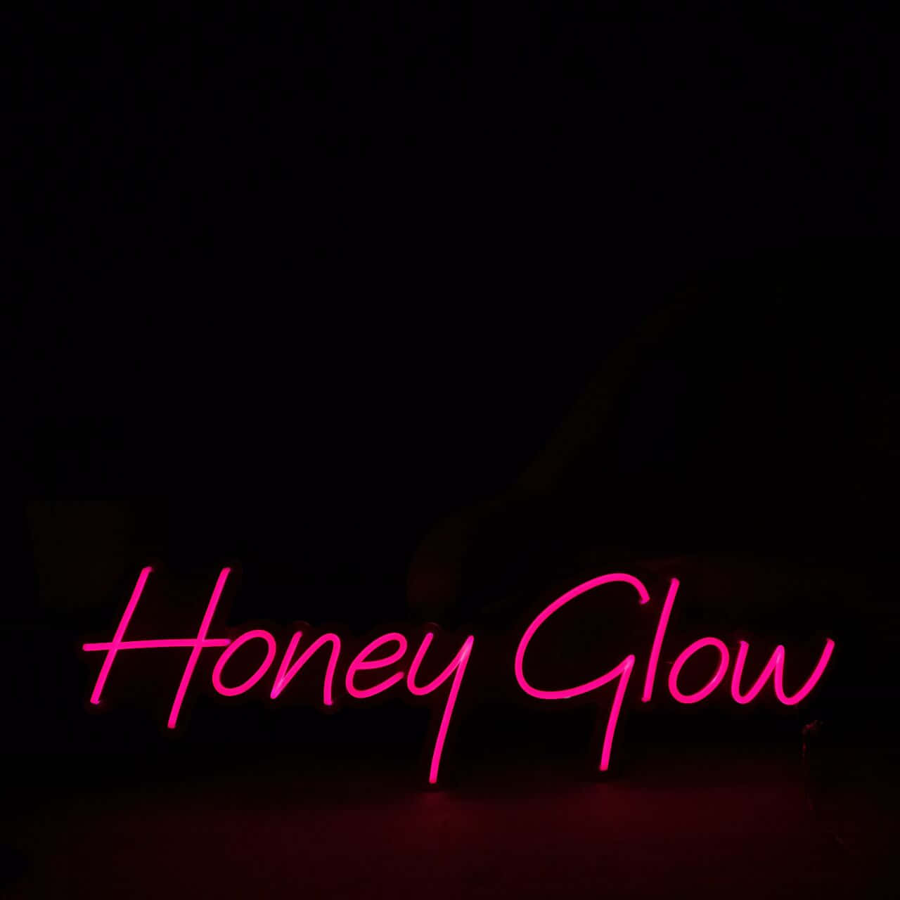Neon Pink Honey Glow Sign Wallpaper