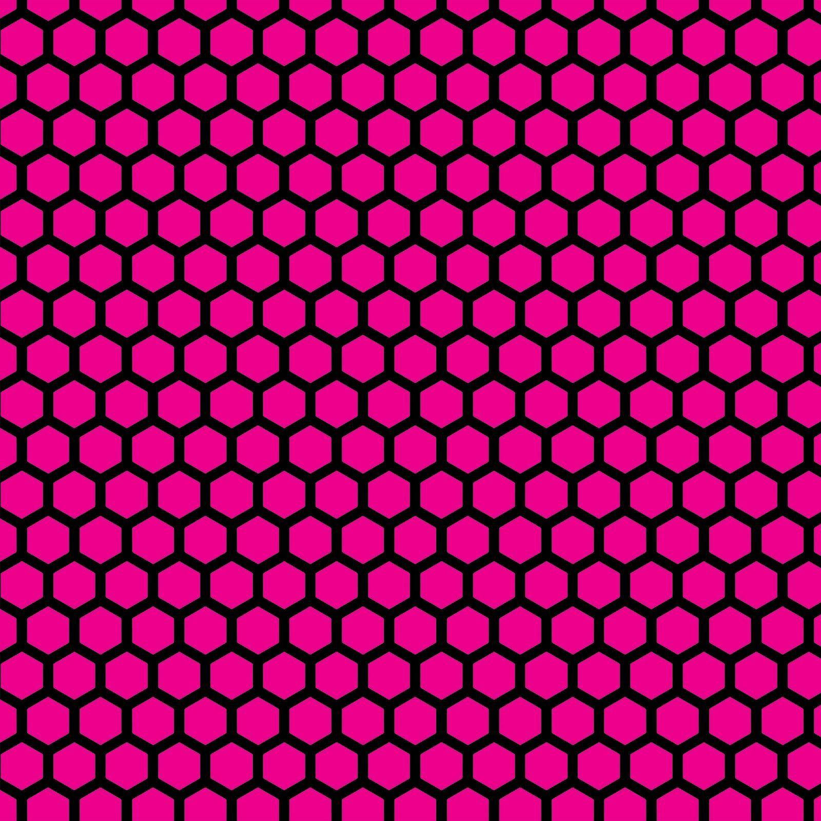 Neon Pink Honeycomb Pattern Wallpaper