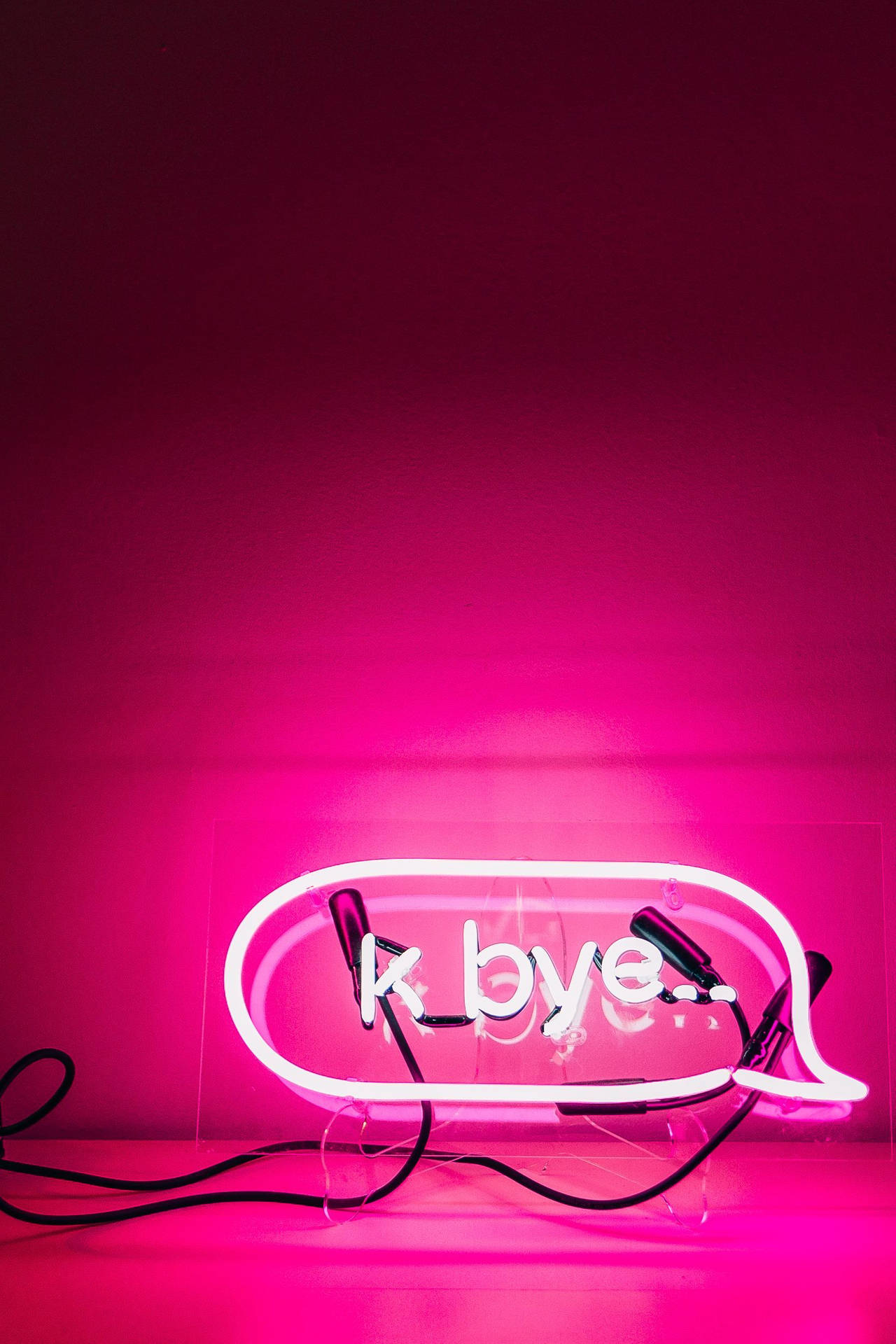 Neon Pink "K Bye" Neon Sign Wallpaper