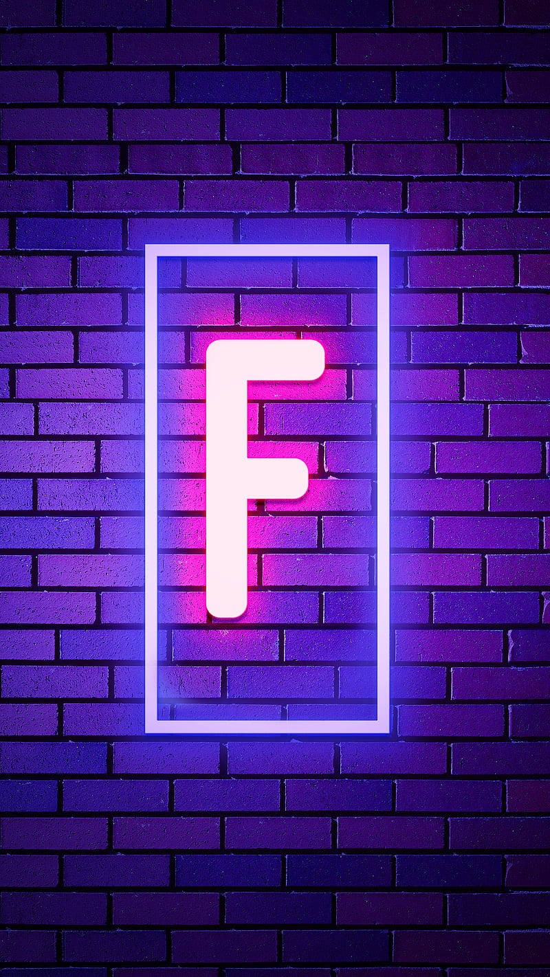 Neon Pink Letter F Wallpaper