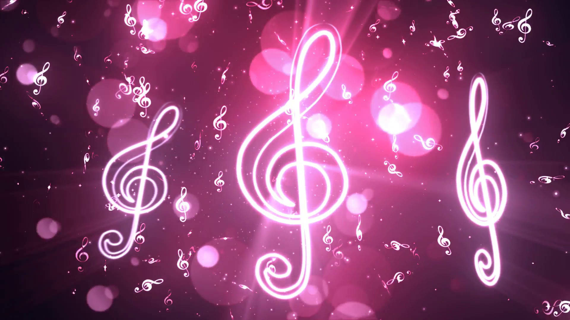 Neon Pink Music Notes
