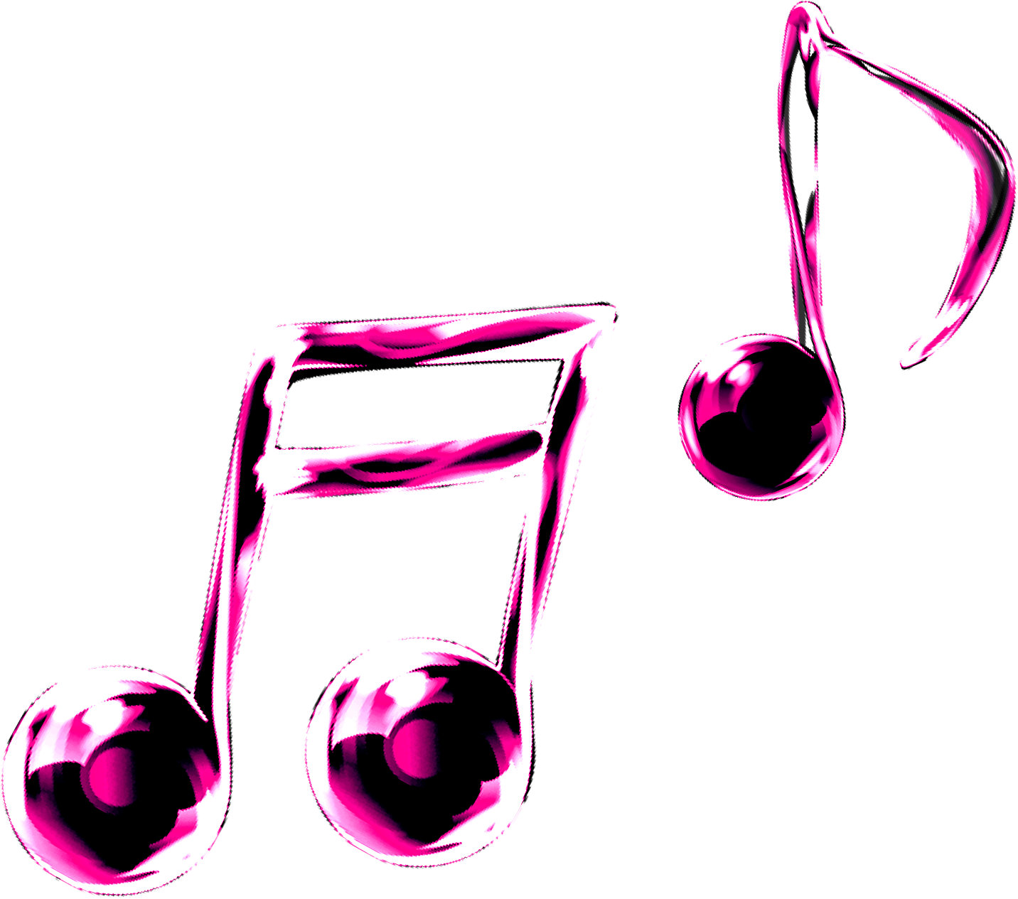 Neon Pink Musical Notes PNG