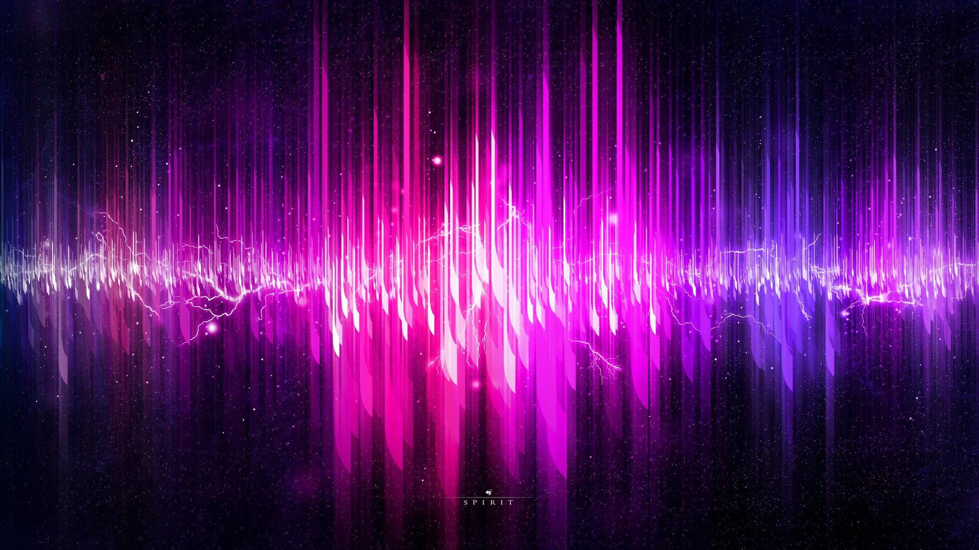 Neon Pink Retro Sound Waves Wallpaper