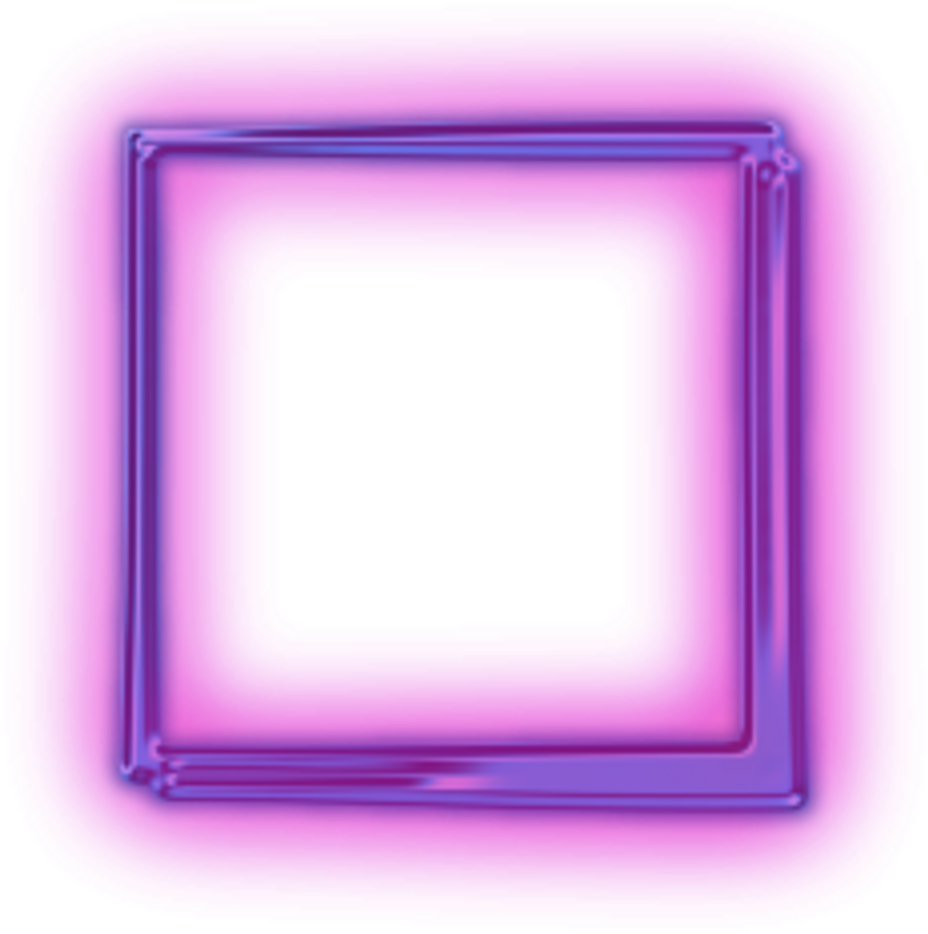 Neon Pink Square Frame PNG