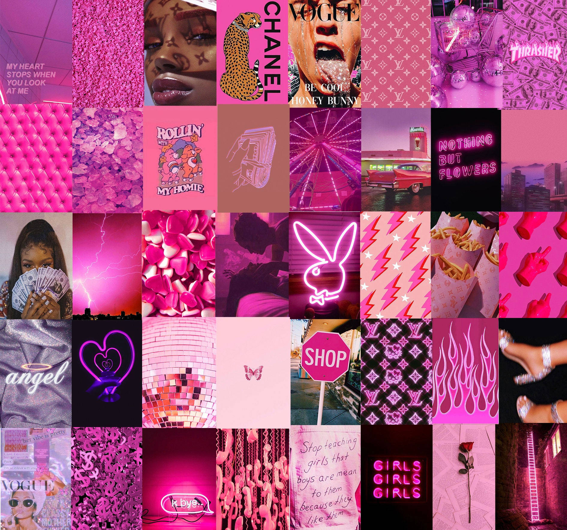 Neon Pink Y2K Vibes Wallpaper Wallpaper