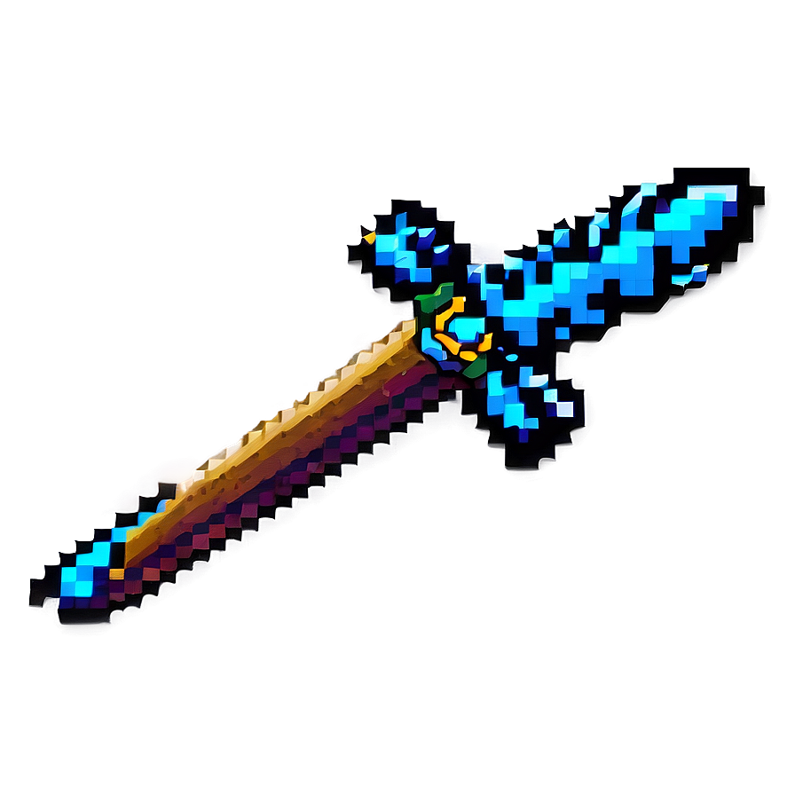 Neon Pixelated Sword Png 06242024 PNG