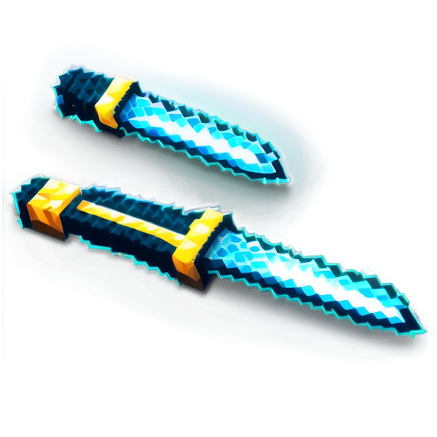 Neon Pixelated Sword Png Opj PNG