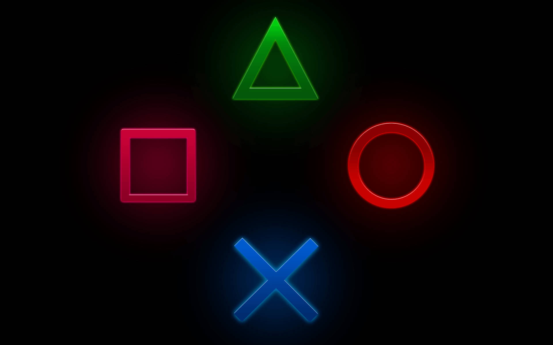 Neon Playstation Action Buttons