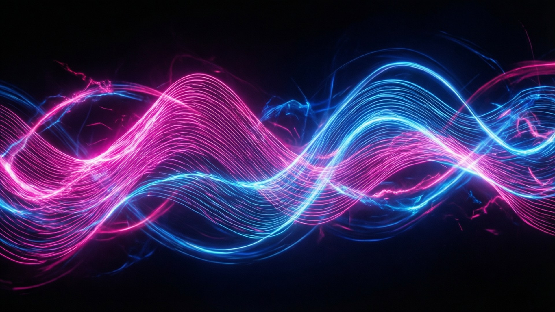 Neon Pulse Waves Wallpaper
