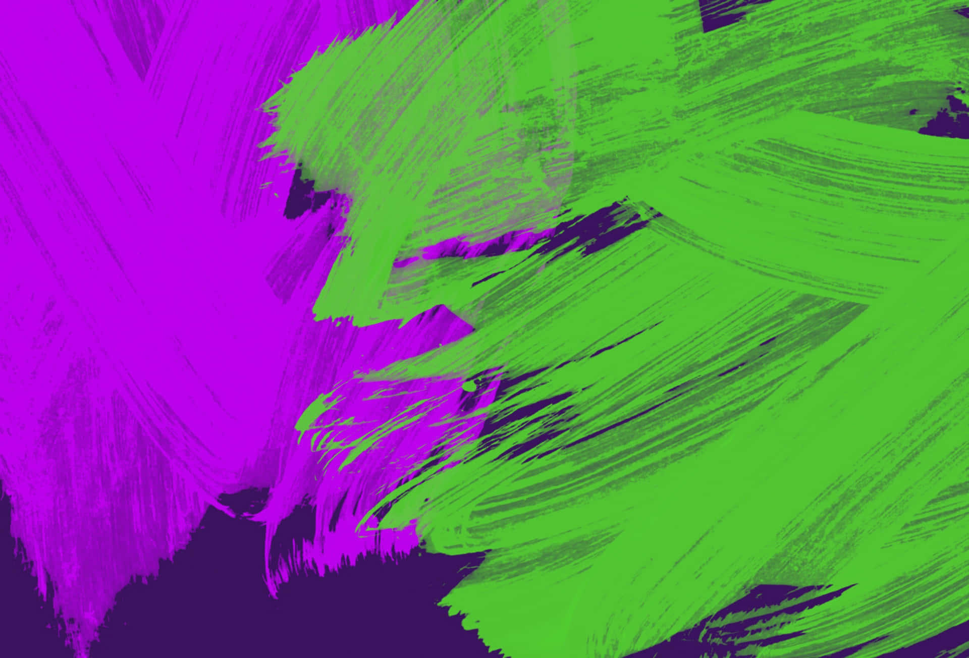 A Green And Purple Paint Brush Stroke On A Black Background