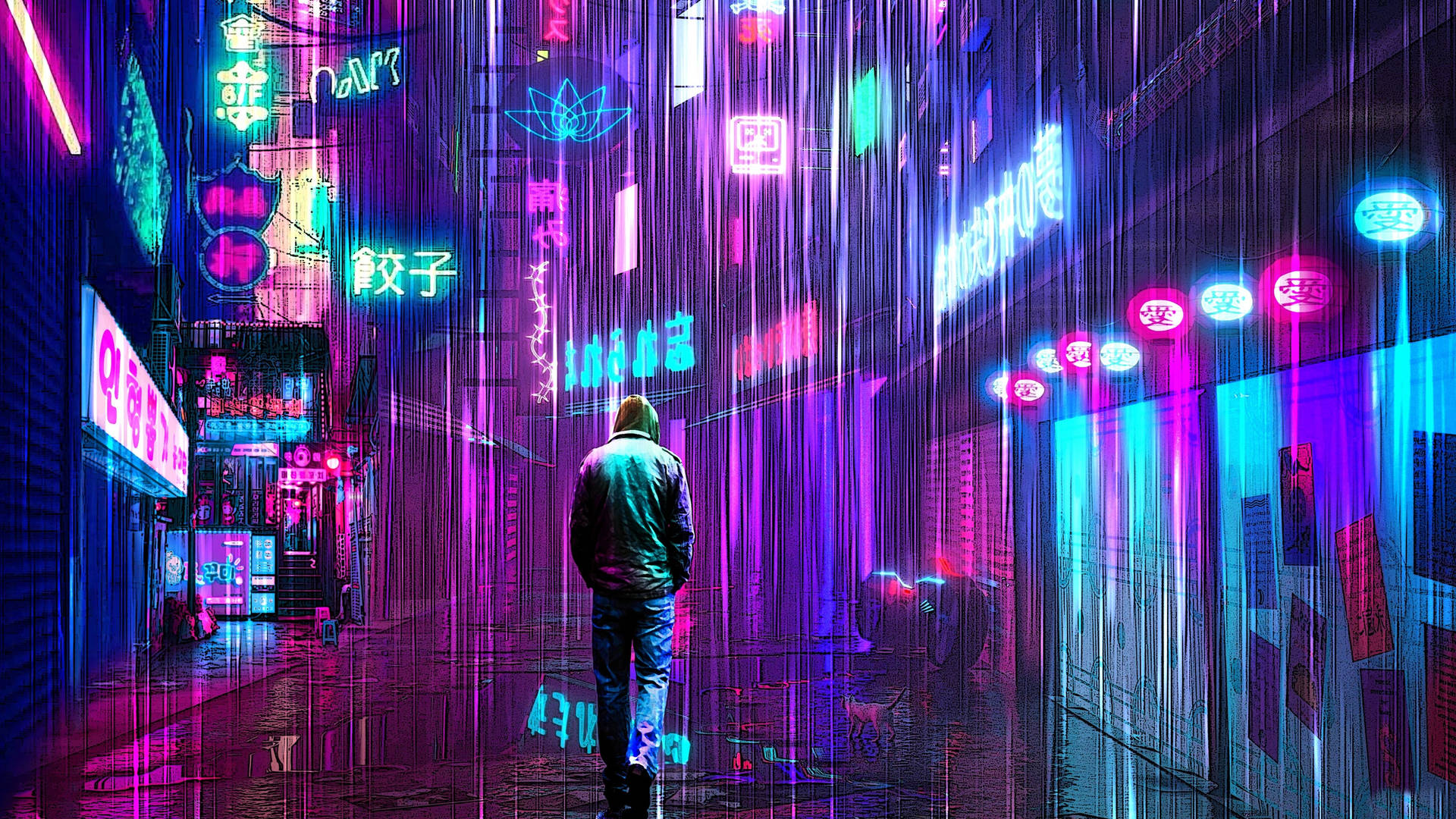 Dive into the world of technicolor with this eye-catching neon purple 4k wallpaper. Wallpaper