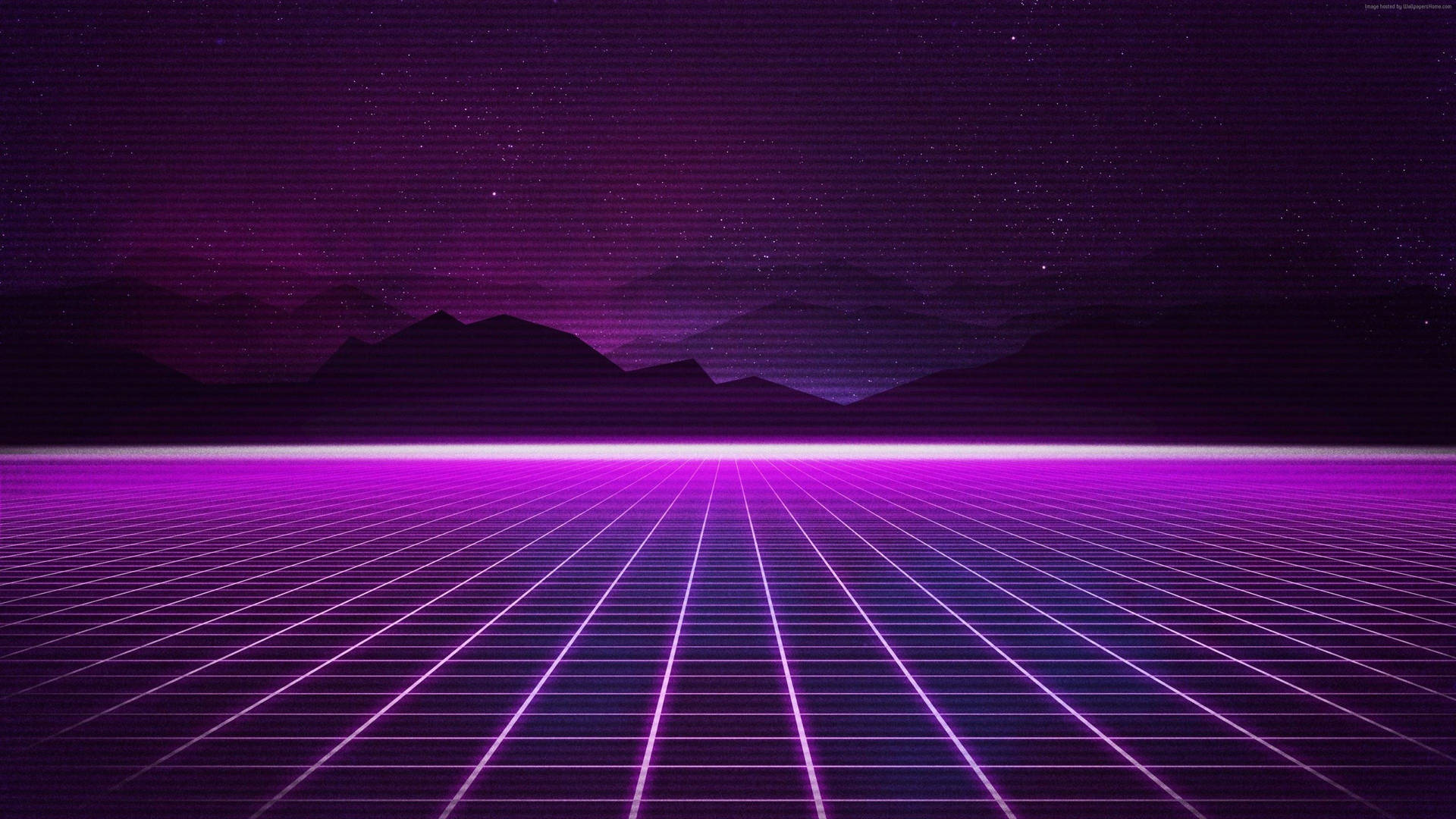 Neon Purple 4k Mountains Wallpaper