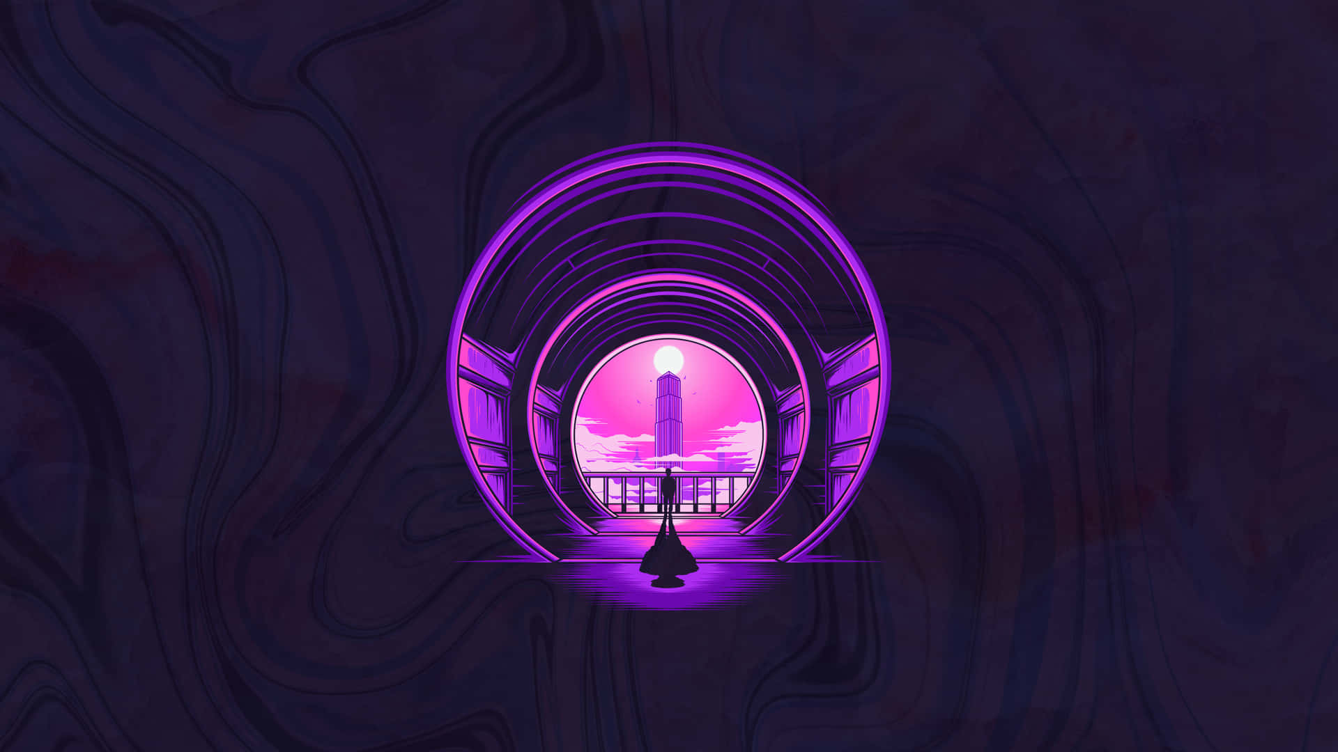 Neon Purple Aesthetic 5k Desktop Wallpaper