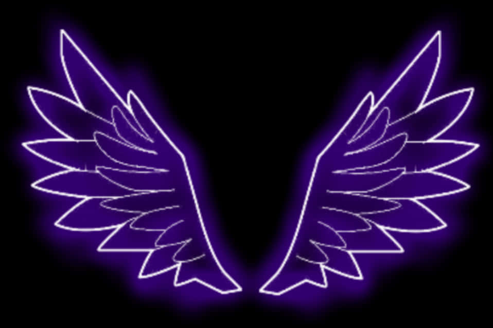 Neon Purple Angel Wings PNG