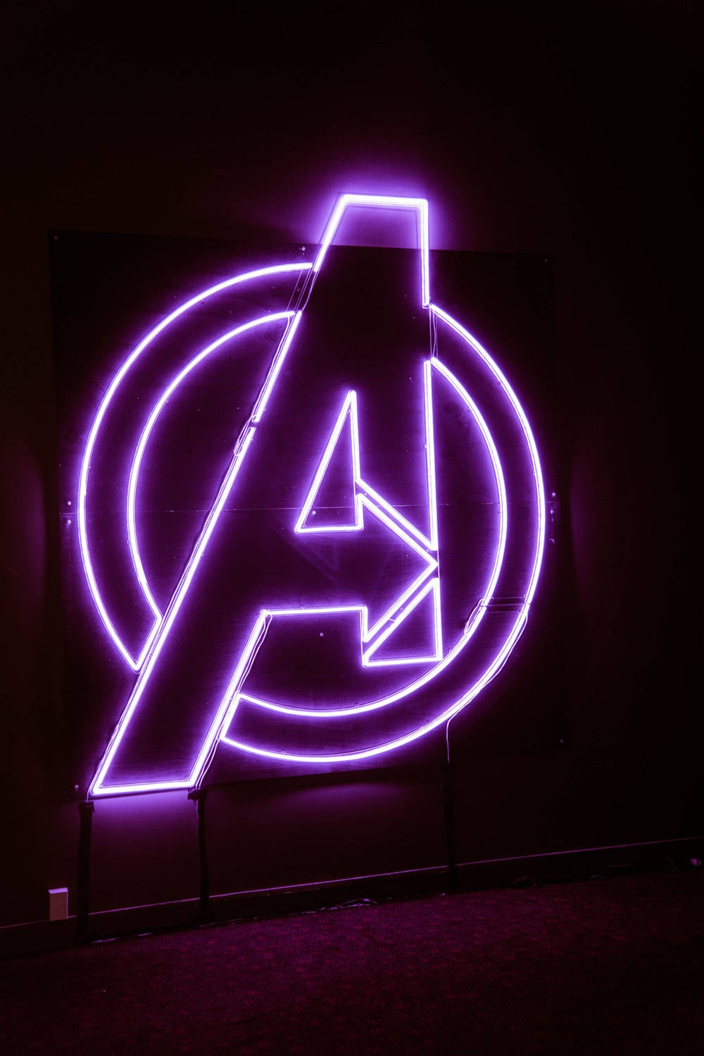 Neon Purple Avengers Logo Wallpaper