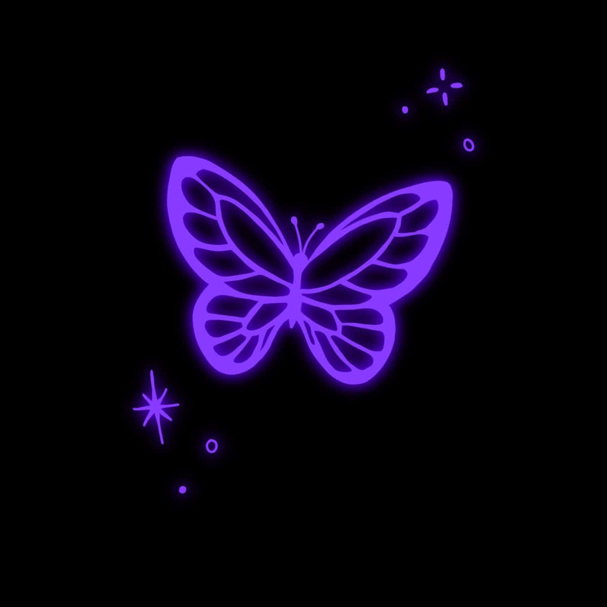 Neon Purple Butterfly Glow Wallpaper