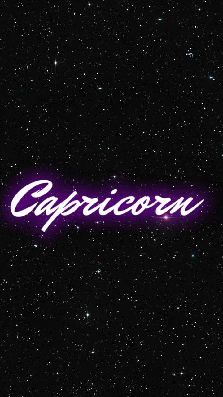 Neon Purple Capricorn Wallpaper