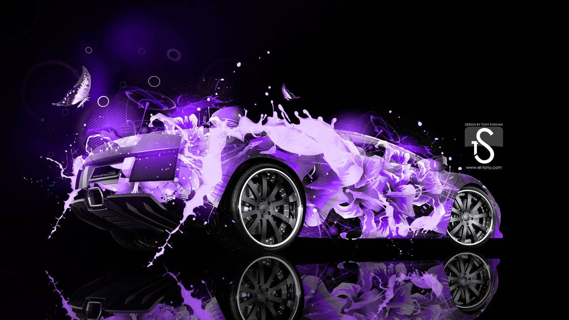 Neon Purple Car Wallpaper