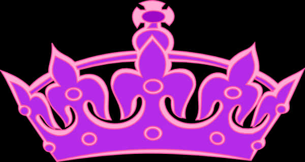Neon Purple Crown Illustration PNG
