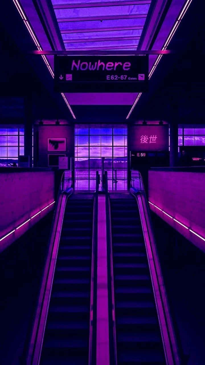 Neon Purple Escalatorto Nowhere Wallpaper