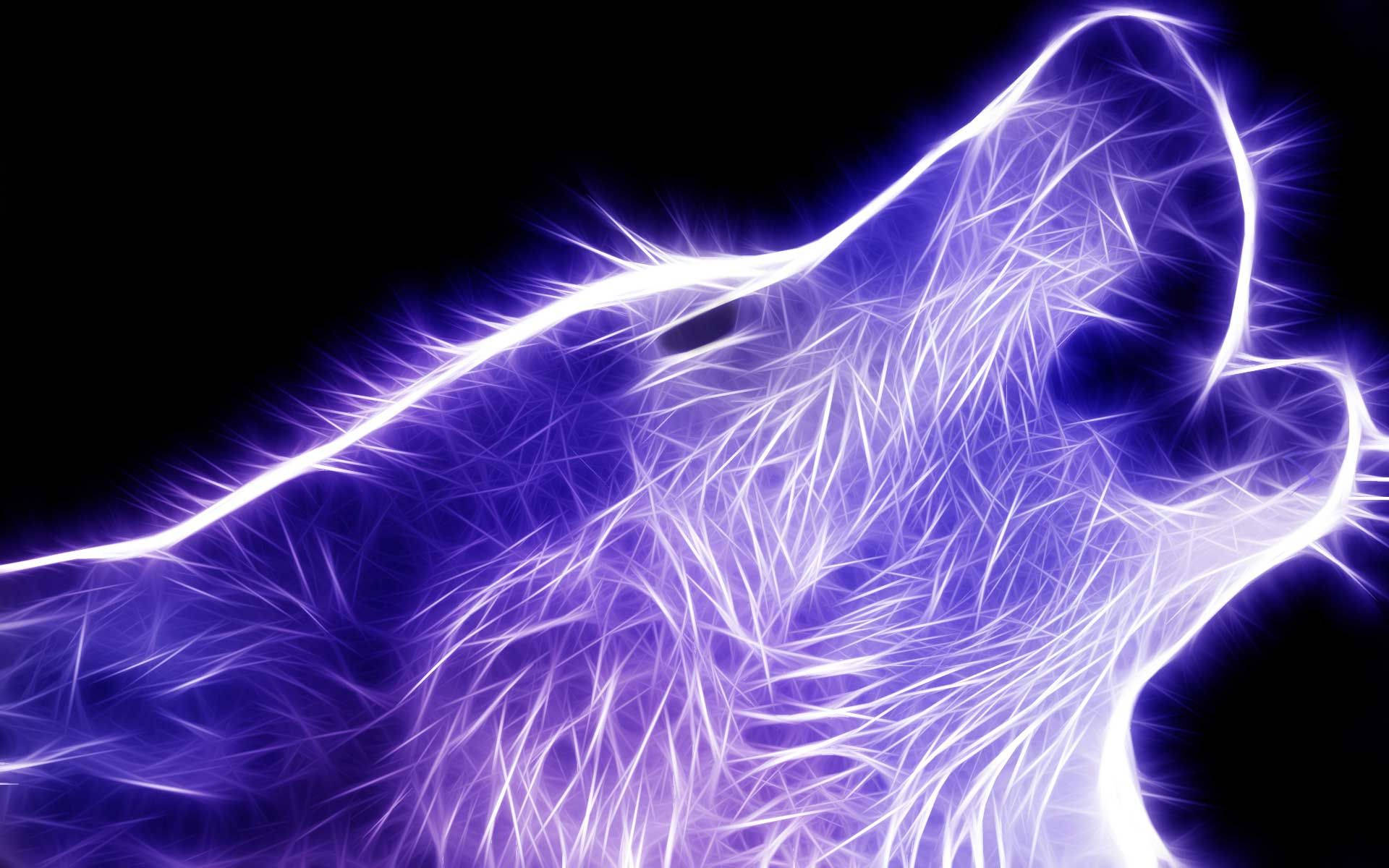 Neon Purple Galaxy Wolf Wallpaper