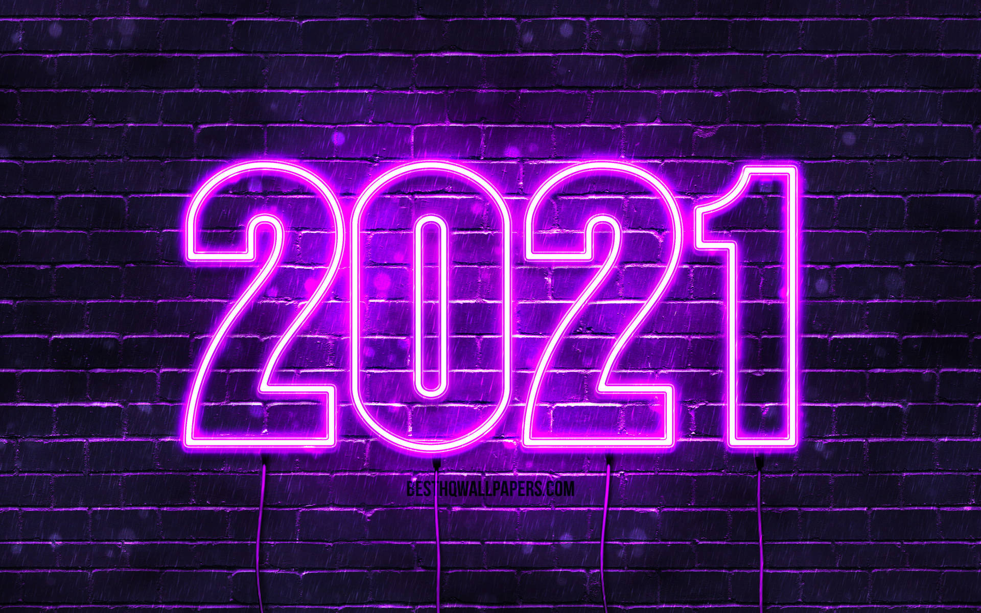 Neonlila Frohes Neues Jahr 2021 Gruß Wallpaper