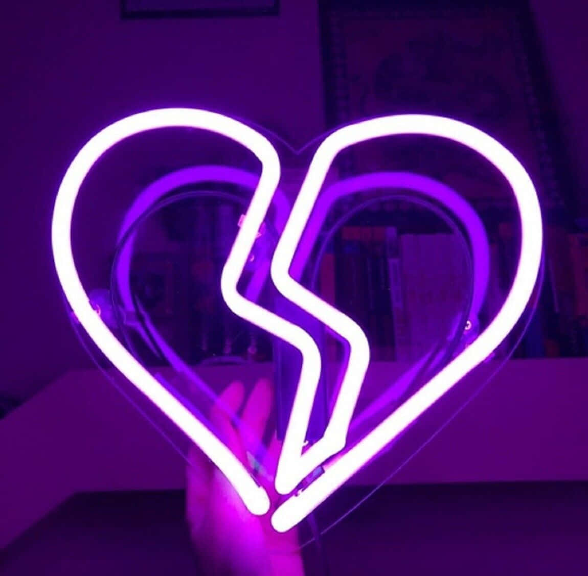 Neon Purple Heart Aesthetic.jpg Wallpaper