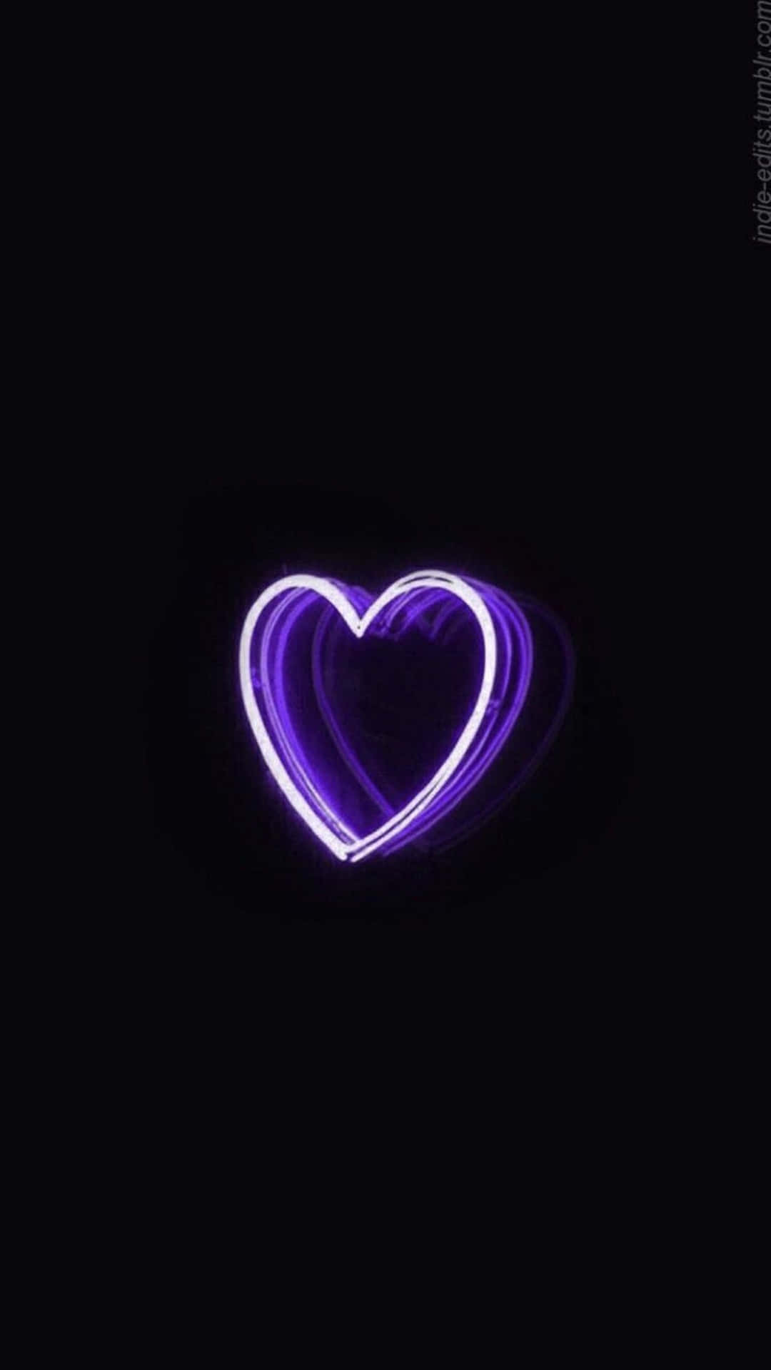 Neon_ Purple_ Heart_ Glow Wallpaper
