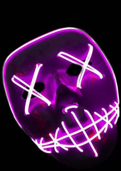 Neon Purple Hockey Mask PNG
