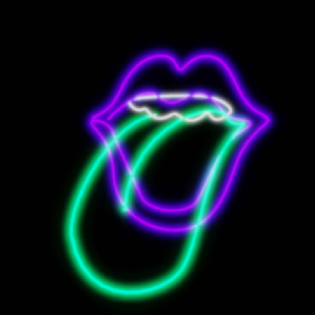 Neon Purple Lips And Green Tongue Wallpaper