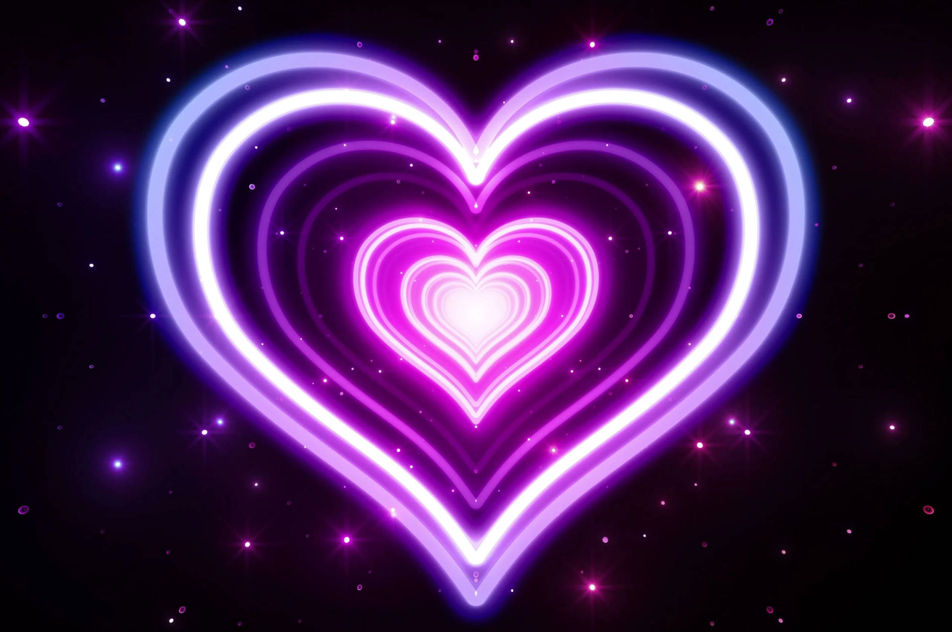 Neon Purple-pink Wildflower Heart Background