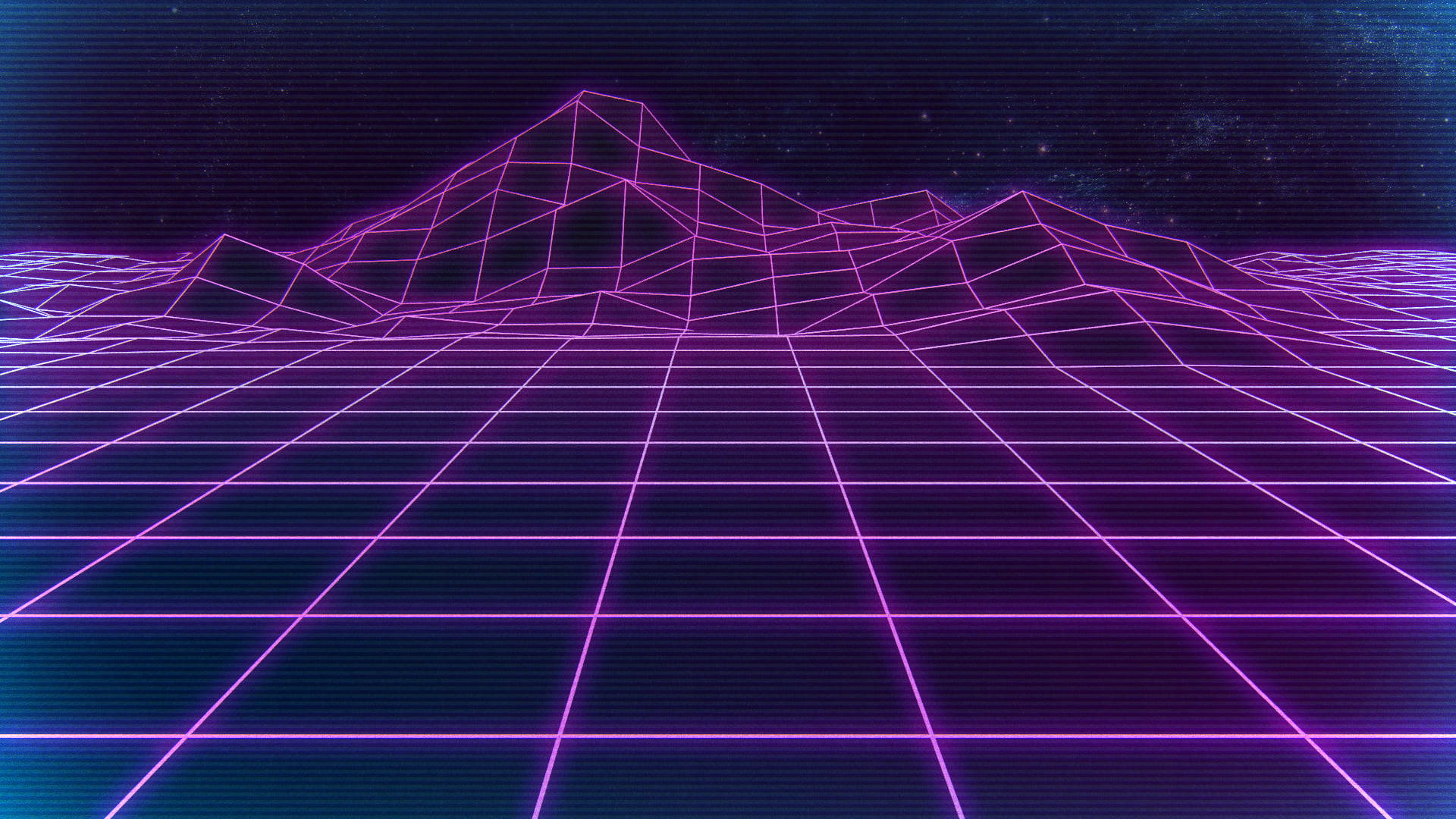 Neon Purple Retro Grid Wallpaper