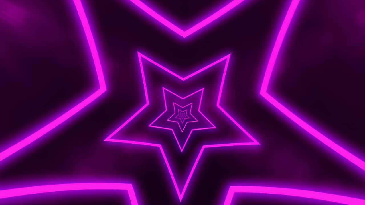 Neon Purple Star Pattern Wallpaper